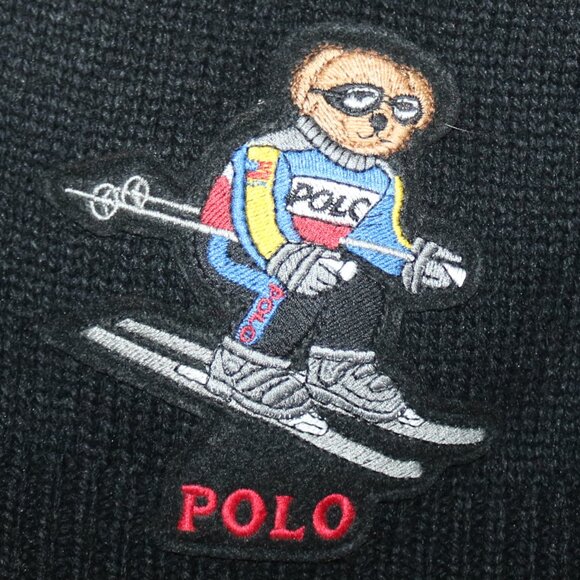 Polo Ralph Lauren Polo Ski Bear Scarf Red Black - Picture 5 of 6